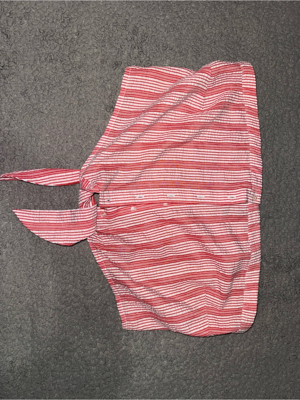 Forever 21 Red and White Striped Tie-Back Tunic